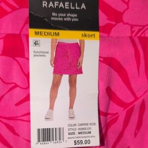Rafaella Carmine Rose Floral Skort
